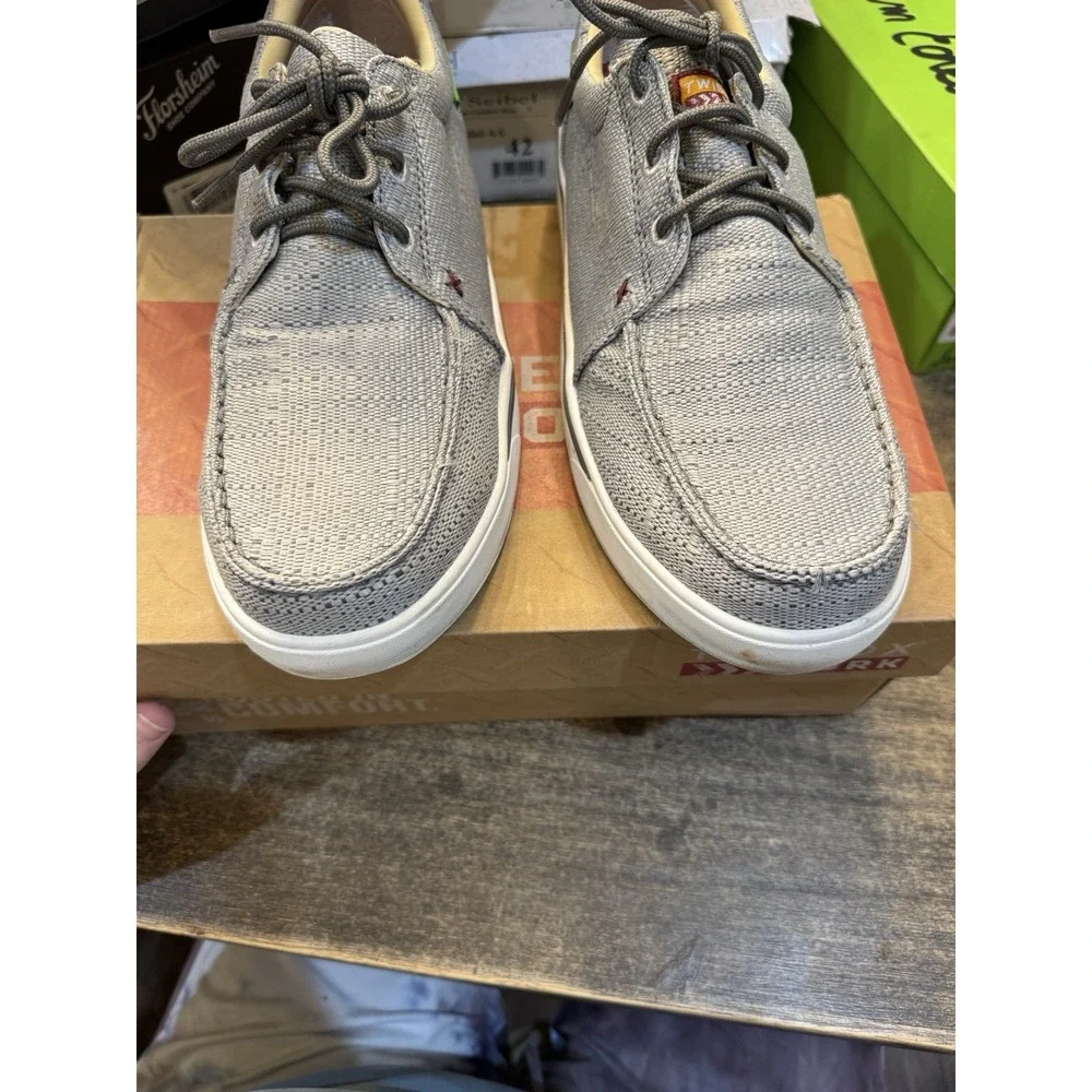 Twisted X Hooey Men Loper Shoes Grey Brown Size 10.5 Casual Work Western MHYC018